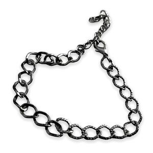 New Woman’s Sterling Silver Handmade Hammered Chain Link Bracelet